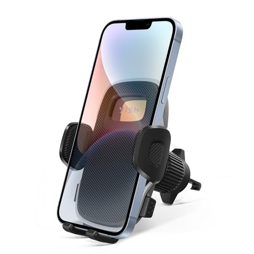 YISH Handy Halterung Auto Handyhalterung Auto Lüftung：360° Drehbar Auto Handyhalterung, [Upgraded Hook & Silicone] Handyhalter Auto für iPhone, Samsung, Google und Sony Handys usw (Schwarz) von YISH