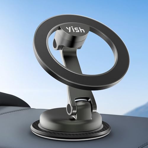 YISH Magnetische Handyhalterung Auto 34x N52 Magnethalterung Handy Auto für MagSafe Autohalterung 360° Drehung KFZ Handyhalterung Auto für iPhone 16 15 14 13 12 All Smartphones von YISH