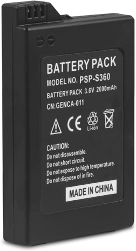 2000mAh 3.6V Lithium Ionen Akku für Sony PSP 2000/3000 PSP-S110 Konsole PSP-3001 PSP-3002 PSP-3000 PSP-3004 PSP-2001 PSP-2002 PSP-2003(Nicht kompatibel mit Sony PSP Modell 1000). von YISHDA