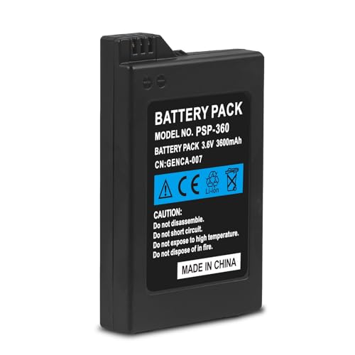 3600mAh 3.6V Lithium Ionen Akku für Sony PSP 2000/3000 PSP-S110 Konsole PSP-3001 PSP-3002 PSP-3000 PSP-3004 PSP-2001 PSP-2002 PSP-2003(Nicht kompatibel mit Sony PSP Modell 1000). von YISHDA