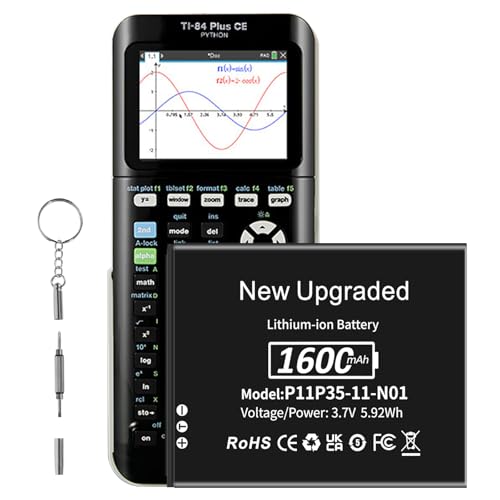 TI-84 Plus CE Akku,YISHDA 1600mAh Passend für Texas Instruments TI-84 Plus CE,TI Nspire CX/CX II、TI Nspire CX CAS/CX CAS II,P/N:P11P35-11-N01 High Capacity Battery TI-84 Plus CE Akku,YISHDA 1600mAh Passend für Texas Instruments TI-84 Plus CE,TI Nspire CX/CX II、TI Nspire CX CAS/CX CAS II,P/N:P11P35-11-N01 High Capacity Battery von YISHDA