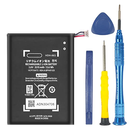 YISHDA 3570 mAh Akku für Nintendo Switch Lite HDH-003 HDH-001 Spielekonsole, Li-Ion, internes Upgrade, 0 Zyklen, hohe Kapazität, Ersatzakku mit Reparaturwerkzeug-Set YISHDA 3570 mAh Akku für Nintendo Switch Lite HDH-003 HDH-001 Spielekonsole, Li-Ion, internes Upgrade, 0 Zyklen, hohe Kapazität, Ersatzakku mit Reparaturwerkzeug-Set von YISHDA