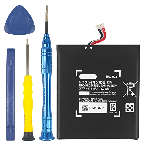 YISHDA HAC-003 Akku Ersatz 4310mAh Kompatibel für Nintendo Switch 2017 Spielkonsole HAC-001 Interner Akku mit Schraubendreher Reparatur-Werkzeug-Kit…… von YISHDA