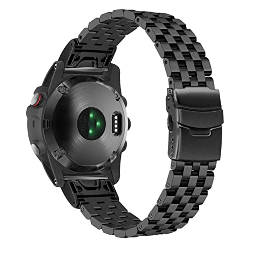 YISIWERA 5 Reihen Armband Compatible for Garmin Fenix 6X 6X Pro Sapphire Editions Fenix 5X Plus Fenix 3 HR Sapphire 26mm Edelstahl Uhrenarmband Schwarz YISIWERA 5 Reihen Armband Compatible for Garmin Fenix 6X 6X Pro Sapphire Editions Fenix 5X Plus Fenix 3 HR Sapphire 26mm Edelstahl Uhrenarmband Schwarz von YISIWERA