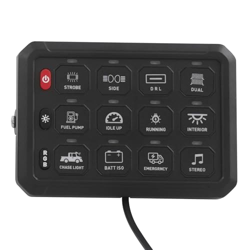 12 Gang Schalterpanel mit APP Steuerung,12V-24V Schalterfeld, Schalttafel für Autos, LKWs, Geländewagen, Boote 12 Gang Schalterpanel mit APP Steuerung,12V-24V Schalterfeld, Schalttafel für Autos, LKWs, Geländewagen, Boote von YISSALE