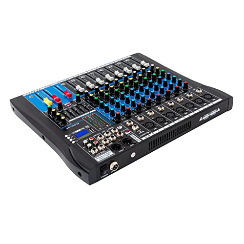 Audio Mixer Mischer Equalizer 8 Kanal Sound Mischkonsole Aufnahme Mischpult Bluetooth DJ LCD für Karaoke Party Studioaufnahmen von YISSALE