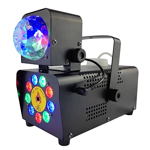 Nebelmaschine mit Lichteffekt Rauchmaschine Automatisches LED Licht Discokugel mit Funkfernbedienung geeignet für Party Hochzeitsbühne von YISSALE