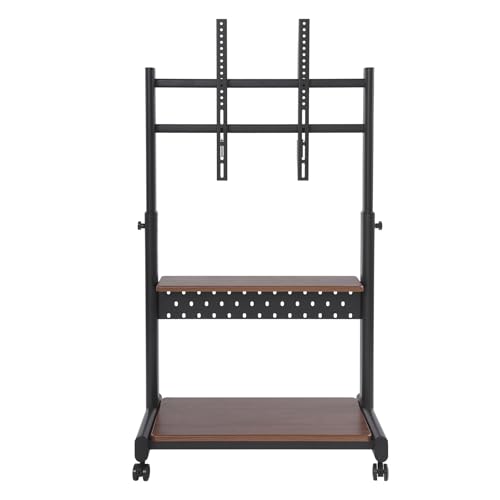 TV Ständer Rollbar,74x46cm für 43-86 Zoll Fernseher,Bodenständer, Max 100 KG,TV Rollwagen für Wohnzimmer, Schlafzimmer, Büros (Schwarz) von YISSALE