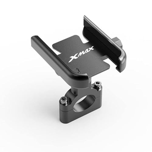 Für Xmax300 Xmax400 Xmax250 Xmax125 Xmax 125 250 300 400 Motorradzubehör Lenker Handyhalterung GPS Ständer Halterung mit XMAX Logo schwarz von YISUQIUWU