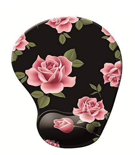 Mauspads mit Gel-Handgelenkauflage, ergonomisch, rutschfest, Memory-Schaum, Handgelenkauflage, Mauspad für Zuhause, Büro, Gaming, Computer, Laptop, einfaches Tippen und Schmerzlinderung (Rose) von YITANHY