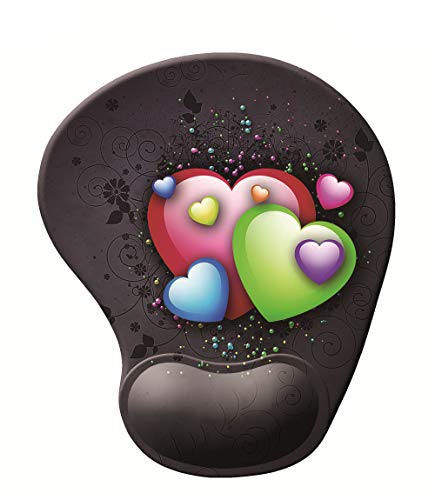 Mauspads mit Gel-Handgelenkauflage, ergonomisch, rutschfest, Memory-Schaum, Handgelenkauflage, Mauspad für Zuhause, Büro, Gaming, Computer, Laptop, einfaches Tippen und Schmerzlinderung (bunte Herzen) Mauspads mit Gel-Handgelenkauflage, ergonomisch, rutschfest, Memory-Schaum, Handgelenkauflage, Mauspad für Zuhause, Büro, Gaming, Computer, Laptop, einfaches Tippen und Schmerzlinderung (bunte Herzen) von YITANHY