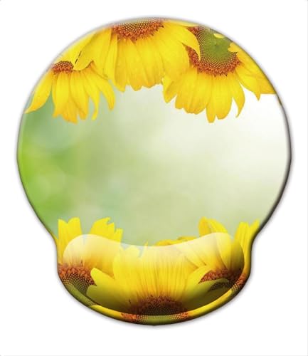 Rutschfeste Handgelenkauflage aus Memory-Schaum für Büro, Computer, Laptop und Mac – langlebig, bequem und leicht für einfaches Tippen und Schmerzlinderung, ergonomische Unterstützung (Sonnenblume) von YITANHY