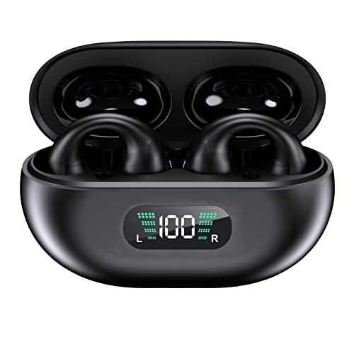 YIWENG YYK-Q80 Kabellose Ohrhörer-Kopfhörer mit Ohrbügeln, integriertem 350-mAh-Akku, Clip-on-Kopfhörer, BT5.3-Headset mit HiFi-Stereoanlage,BT-Headset von YIWENG