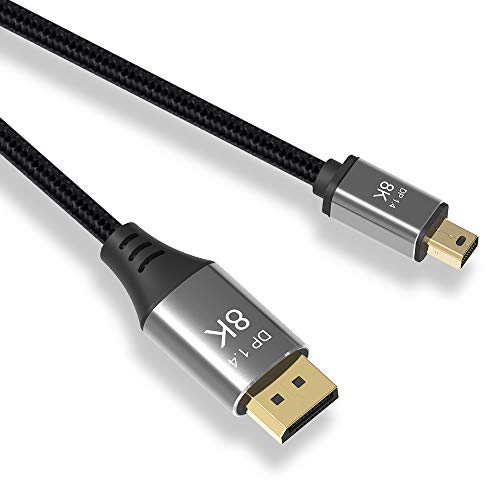 YIWENTEC 1M 3.3FT Mini DP auf DisplayPort Kabel 8K (7680 x 4320) @60Hz 4K@144Hz DisplayPort 1.4 bidirektionale Übertragung DisplayPort auf Mini DisplayPort (1m) von YIWENTEC