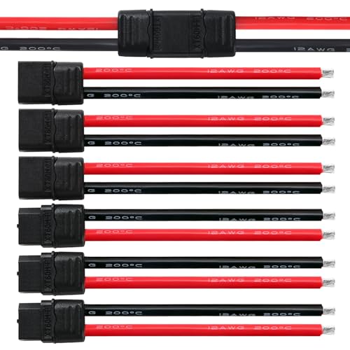 YIXISI 3 Paar XT60 XT60H Stecker Männlich Weiblich Stecker, XT60H Plug Male Female Connector mit Mantel Gehäuse Stecker, mit 100mm 12AWG Silikondraht, für RC Lipo Batterie FPV Drohne, Schwarz YIXISI 3 Paar XT60 XT60H Stecker Männlich Weiblich Stecker, XT60H Plug Male Female Connector mit Mantel Gehäuse Stecker, mit 100mm 12AWG Silikondraht, für RC Lipo Batterie FPV Drohne, Schwarz von YIXISI