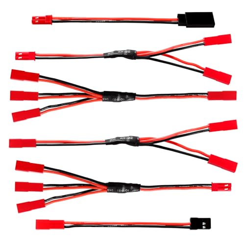 YIXISI 6 Stücke JST-Stecker-Splitter Bausatz, JST auf JR Adapter, JST Y-Paralleladapter Splitter-Kabelbaum, Kompatibel mit Traxxas TRX-4 RC Auto Crawler LKW Kühler Lüfter ESC Batteriemotor YIXISI 6 Stücke JST-Stecker-Splitter Bausatz, JST auf JR Adapter, JST Y-Paralleladapter Splitter-Kabelbaum, Kompatibel mit Traxxas TRX-4 RC Auto Crawler LKW Kühler Lüfter ESC Batteriemotor von YIXISI