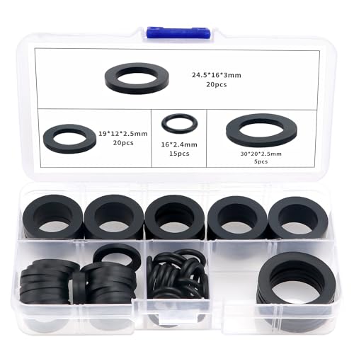 YIXISI 60 Stücke O-Ringe Dichtringe Set, Gummi Flache Unterlegscheibe, Gummi Schlauch Unterlegscheiben, für 1/2 3/4 1 Zoll Dusch Brausekopf Wasserhähne Schläuche Brauseschlauch YIXISI 60 Stücke O-Ringe Dichtringe Set, Gummi Flache Unterlegscheibe, Gummi Schlauch Unterlegscheiben, für 1/2 3/4 1 Zoll Dusch Brausekopf Wasserhähne Schläuche Brauseschlauch von YIXISI