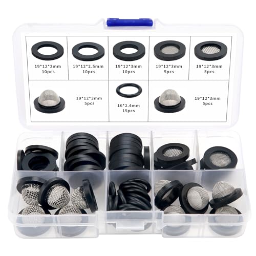 YIXISI 65 Stücke Siebdichtung Dichtung O Ring Set, Mesh Gummi Unterlegscheiben, Dichtungsring mit Sieb, für 1/2 Zoll Dusch Brausekopf Wasserhähne Schläuche Brauseschlauch YIXISI 65 Stücke Siebdichtung Dichtung O Ring Set, Mesh Gummi Unterlegscheiben, Dichtungsring mit Sieb, für 1/2 Zoll Dusch Brausekopf Wasserhähne Schläuche Brauseschlauch von YIXISI