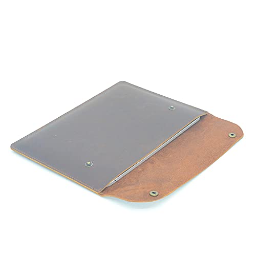 YIYUS Kompatibel mit iPad Pro 11 Zoll M1 2018 2020 Handmade Leather Sleeve Case 01 Brown von YIYUS