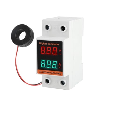 C45-2042VA Din-Schiene Dual Digital AC Voltmeter Amperemeter AC220V 380V Stromzähler AC20-500V AC0-100A Amp Monitor(External CT) von YJCUCVL