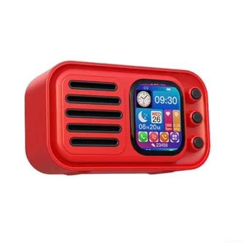Tragbarer Mini-Lautsprecher mit Touchscreen, FM-Radio, Wecker, Digitalanzeige, kabelloser Musik-Player (grün) von YJDOORPLAY