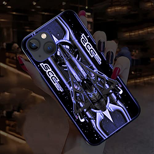 YJHWLF Schutzhülle für iPhone 14, bunt, leuchtend, gehärtetes Glas, stoßfest, für coole Frauen und trendige Männer, für iPhone, leuchtende Hülle, Anruf-Musikblitz, Senden Sie gehärtete Folie von YJHWLF