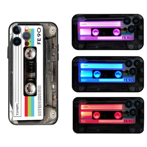 YJHWLF Leuchtende Schutzhülle für iPhone 12, Retro-Kassette, stoßfest, Musik-Handyhülle, Stoßschutz, gehärtetes Glas, speziell für Cooles, Senden von gehärtetem Film (Kassette) YJHWLF Leuchtende Schutzhülle für iPhone 12, Retro-Kassette, stoßfest, Musik-Handyhülle, Stoßschutz, gehärtetes Glas, speziell für Cooles, Senden von gehärtetem Film (Kassette) von YJHWLF