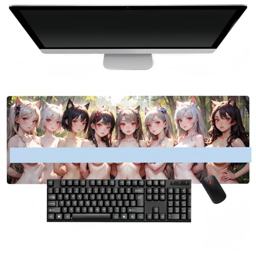 YJMYLTO Sexy Girl-Mauspad, Anime-Design, Erweitertes Großes Gaming-Pad Mit Rutschfestem Gummi, Tastatur-Unterlage (800 x 300 mm) von YJMYLTO