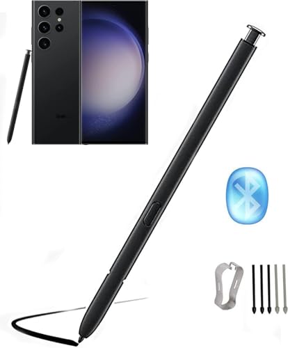 Galaxy S22 Ultra S-Stift [mit Bluetooth] Ersatz für Samsung Galaxy S22 Ultra 5G alle Versionen Stylus Pen 4096 Drucksensor, Air Command Touch-Free Control + 5 x Spitzen (Phantom Black) von YJSK