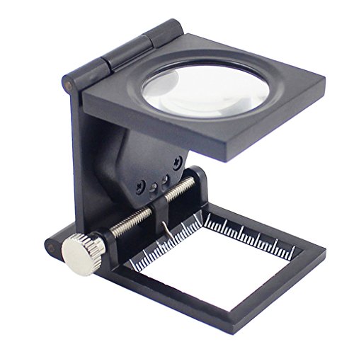 Standlupe 10X Fach Leselupe mit LED Beleuchtung Klappbare Tischlupe Arbeitslupe Vergrößerungsglas für Senioren, Inspektion, Reparatur, Handarbeiten und Hobby Schwarz von YJZQ