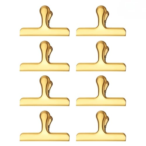20 Stück große Bulldogge Clip, 120mm Tüten Verschlussclips Datei Papiergeld Binder Klemmen für Tags Taschen, Geschäfte, Büro und Küche zu Hause Verschlussklammern aus 430 Edelstahl -Gold von YKAFADE