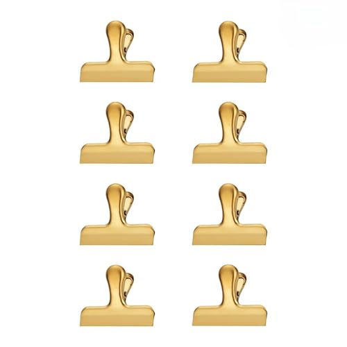 20 Stück kleine Bulldogge Clips Büroklammern,Verschlussklammern Verschlussclips für Lebensmittelbeutel & Tüten 56mm Edelstahl Datei Geld Binder Clips Klammern Mini Metall klammern -Gold von YKAFADE
