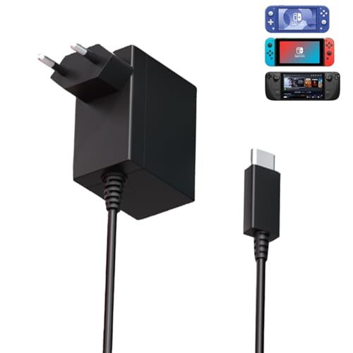 Switch Ladekabel Kompatibel mit Nintendo Switch/Switch Lite/Switch OLED/Switch Deck Dock/Switch Pro Controller Unterstützt TV Modus, 39W Switch Netzteil Typ C Schnelllades Ladegerät mit 1.5M/5FT Switch Ladekabel Kompatibel mit Nintendo Switch/Switch Lite/Switch OLED/Switch Deck Dock/Switch Pro Controller Unterstützt TV Modus, 39W Switch Netzteil Typ C Schnelllades Ladegerät mit 1.5M/5FT von YKEJCLD