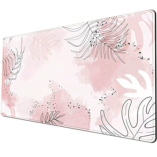 Schreibtischunterlage im Boho-Stil, Pastellgemälde, abstrakt, niedliches Mauspad, erweitertes Mauspad, extra groß, 80 x 40 cm, Laptop-Schutz, Computerzubehör, niedliche rosa Schreibtischunterlage Schreibtischunterlage im Boho-Stil, Pastellgemälde, abstrakt, niedliches Mauspad, erweitertes Mauspad, extra groß, 80 x 40 cm, Laptop-Schutz, Computerzubehör, niedliche rosa Schreibtischunterlage von YKJWW