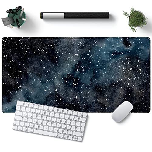 YKJWW Schreibtischunterlage, Gaming-Mauspad, niedlich schwarzer Sternenhimmel, großes Tastatur-Pad, großes Computer-Mauspad für den Schreibtisch, 80 x 40 cm, genähte Kanten, mit rutschfestem Gummi YKJWW Schreibtischunterlage, Gaming-Mauspad, niedlich schwarzer Sternenhimmel, großes Tastatur-Pad, großes Computer-Mauspad für den Schreibtisch, 80 x 40 cm, genähte Kanten, mit rutschfestem Gummi von YKJWW