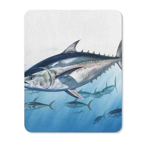 Quadratische, wasserdichte, rutschfeste Gummiunterseite, bequeme, tragbare Mauspads, Bluefin, Thunfisch, Thunnus, Mauspad für Büro, Laptop Quadratische, wasserdichte, rutschfeste Gummiunterseite, bequeme, tragbare Mauspads, Bluefin, Thunfisch, Thunnus, Mauspad für Büro, Laptop von YKLBV
