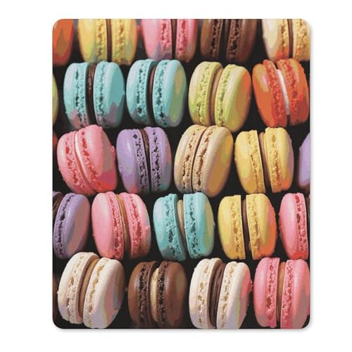 Quadratische, wasserdichte, rutschfeste Gummiunterseite, bequeme, tragbare Mauspads, Macaron-Keks-Geschmack, Gebäck-Mauspad für Büro, Laptop Quadratische, wasserdichte, rutschfeste Gummiunterseite, bequeme, tragbare Mauspads, Macaron-Keks-Geschmack, Gebäck-Mauspad für Büro, Laptop von YKLBV