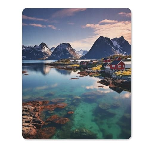 Quadratische, wasserdichte, rutschfeste Gummiunterseite, bequeme, tragbare Mauspads, Norwegeninseln, Mauspad für Büro, Laptop Quadratische, wasserdichte, rutschfeste Gummiunterseite, bequeme, tragbare Mauspads, Norwegeninseln, Mauspad für Büro, Laptop von YKLBV