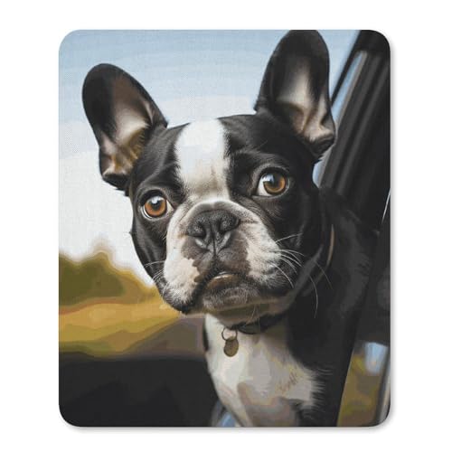 Quadratische, wasserdichte, rutschfeste Gummiunterseite, bequeme, tragbare Mauspads, Welpen, Hund, Boston Terrier, Mauspad für Büro, Laptop Quadratische, wasserdichte, rutschfeste Gummiunterseite, bequeme, tragbare Mauspads, Welpen, Hund, Boston Terrier, Mauspad für Büro, Laptop von YKLBV