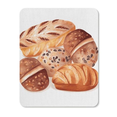 Quadratische, wasserdichte, rutschfeste Gummiunterseite, bequeme, tragbare Mauspads, bemaltes Brot, Mauspad für Büro, Laptop Quadratische, wasserdichte, rutschfeste Gummiunterseite, bequeme, tragbare Mauspads, bemaltes Brot, Mauspad für Büro, Laptop von YKLBV