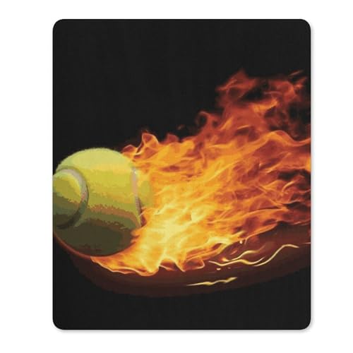 Quadratische, wasserdichte, rutschfeste Gummiunterseite, bequeme, tragbare Mauspads, brennendes Tennisbild, Mauspad für Büro, Laptop Quadratische, wasserdichte, rutschfeste Gummiunterseite, bequeme, tragbare Mauspads, brennendes Tennisbild, Mauspad für Büro, Laptop von YKLBV