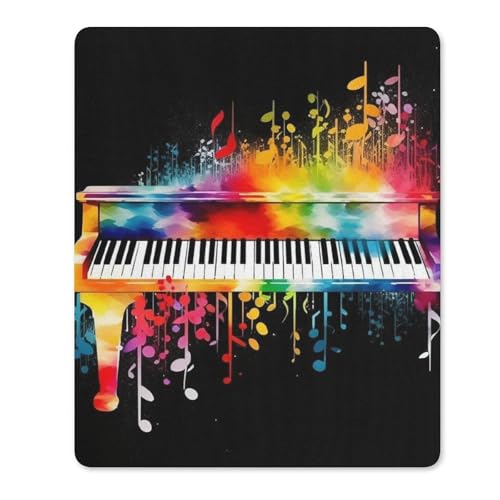 Quadratische, wasserdichte, rutschfeste Gummiunterseite, bequeme, tragbare Mauspads, bunte Klaviertastatur, Musiknoten, Mauspad für Büro, Laptop Quadratische, wasserdichte, rutschfeste Gummiunterseite, bequeme, tragbare Mauspads, bunte Klaviertastatur, Musiknoten, Mauspad für Büro, Laptop von YKLBV