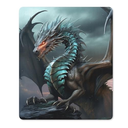 Quadratische, wasserdichte, rutschfeste Gummiunterseite, bequeme, tragbare Mauspads, cooles Drachen-Mauspad für Büro, Laptop Quadratische, wasserdichte, rutschfeste Gummiunterseite, bequeme, tragbare Mauspads, cooles Drachen-Mauspad für Büro, Laptop von YKLBV