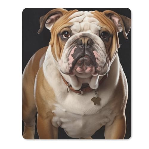 Quadratische, wasserdichte, rutschfeste Gummiunterseite, bequeme, tragbare Mauspads, englische Bulldogge, Mauspad für Büro, Laptop Quadratische, wasserdichte, rutschfeste Gummiunterseite, bequeme, tragbare Mauspads, englische Bulldogge, Mauspad für Büro, Laptop von YKLBV