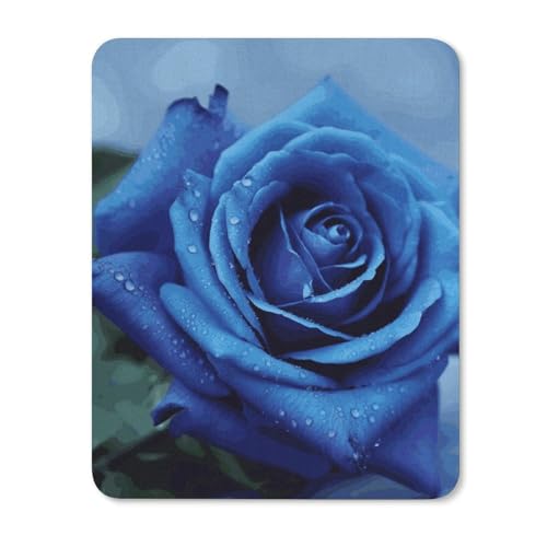 Quadratische, wasserdichte, rutschfeste Gummiunterseite, bequeme, tragbare Mauspads, romantische blaue Rose, Mauspad für Büro, Laptop Quadratische, wasserdichte, rutschfeste Gummiunterseite, bequeme, tragbare Mauspads, romantische blaue Rose, Mauspad für Büro, Laptop von YKLBV