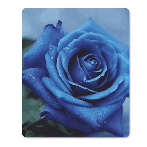 Quadratische, wasserdichte, rutschfeste Gummiunterseite, bequeme, tragbare Mauspads, romantische blaue Rose, Mauspad für Büro, Laptop Quadratische, wasserdichte, rutschfeste Gummiunterseite, bequeme, tragbare Mauspads, romantische blaue Rose, Mauspad für Büro, Laptop von YKLBV