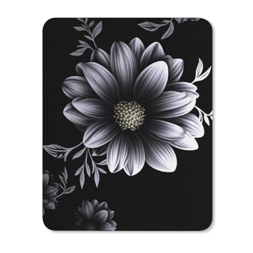 Quadratische, wasserdichte, rutschfeste Gummiunterseite, bequeme, tragbare Mauspads, schwarz mit Blumen-Mauspad für Büro-Laptop Quadratische, wasserdichte, rutschfeste Gummiunterseite, bequeme, tragbare Mauspads, schwarz mit Blumen-Mauspad für Büro-Laptop von YKLBV