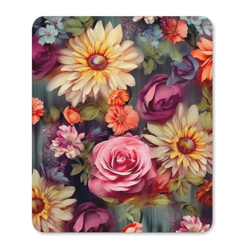 Quadratische, wasserdichte, rutschfeste Gummiunterseite, bequeme, tragbare Mauspads mit Blumen-Cluster-Mauspad für Büro, Laptop Quadratische, wasserdichte, rutschfeste Gummiunterseite, bequeme, tragbare Mauspads mit Blumen-Cluster-Mauspad für Büro, Laptop von YKLBV