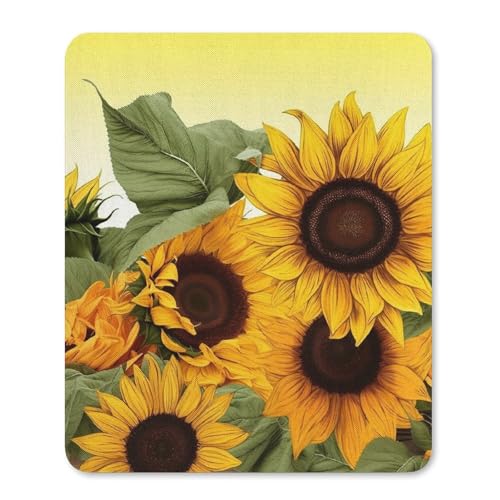 Quadratische, wasserdichte, rutschfeste Gummiunterseite, bequemes, tragbares Mauspad, Sonnenblumen, Blumen-Mauspad für Büro, Laptop Quadratische, wasserdichte, rutschfeste Gummiunterseite, bequemes, tragbares Mauspad, Sonnenblumen, Blumen-Mauspad für Büro, Laptop von YKLBV