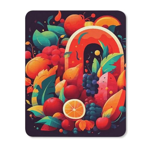 Quadratische, wasserdichte, rutschfeste Gummiunterseite, bequemes, tragbares Mauspad, buntes Obst und Gemüse, Mauspad für Büro, Laptop Quadratische, wasserdichte, rutschfeste Gummiunterseite, bequemes, tragbares Mauspad, buntes Obst und Gemüse, Mauspad für Büro, Laptop von YKLBV
